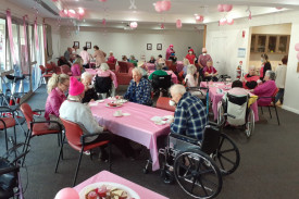 Staff, residents and visitors enjoy Go Pink Day at Embracia in Woodford.