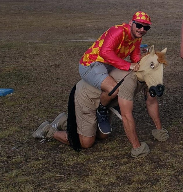 Jockey Nathan Murphy catches a ride, Connor you definitely are not a Phar Lap.