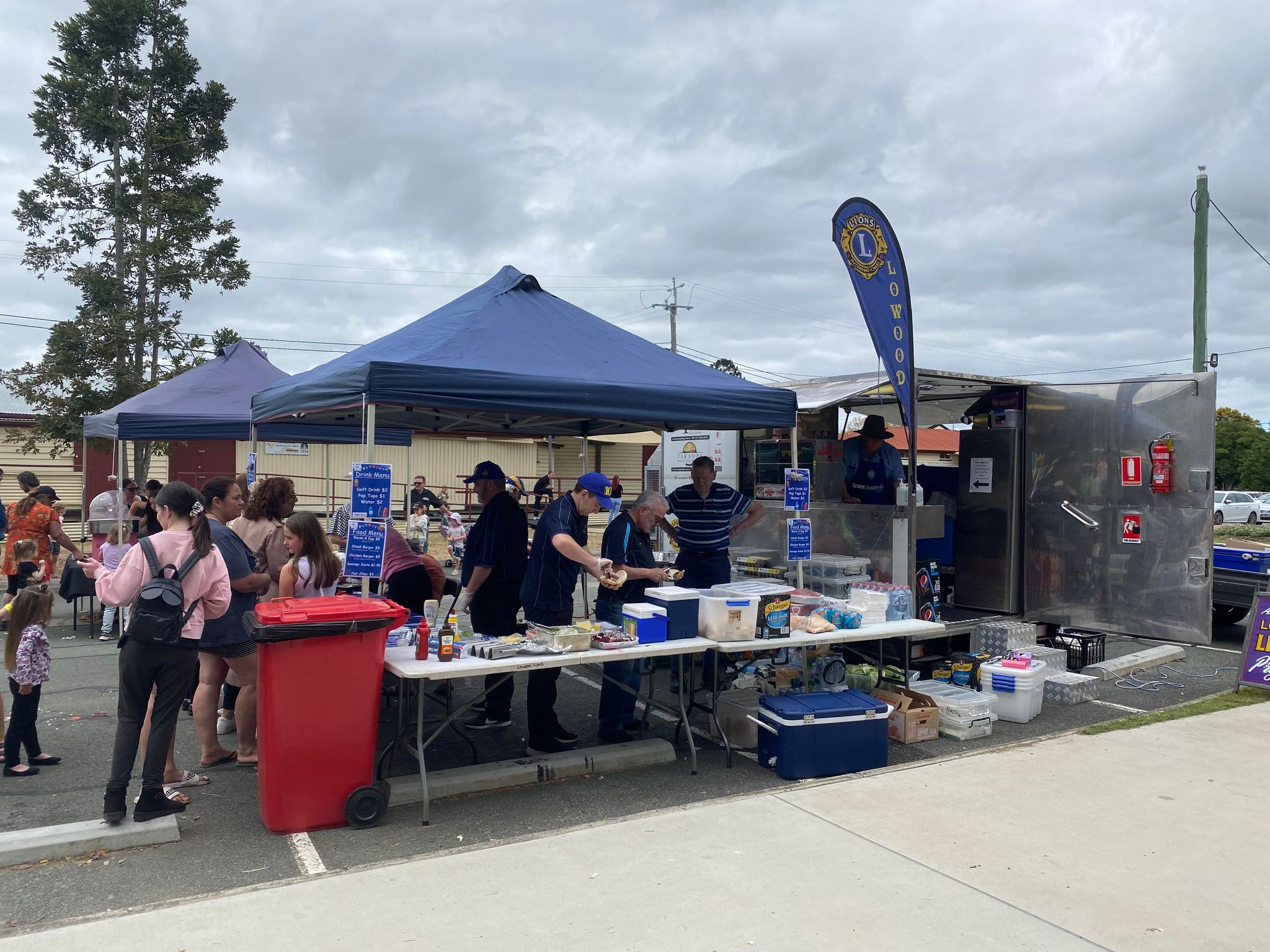 The Lowood Lions were busy all day at the food stall.