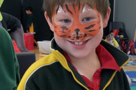 Axel had his face painted at Under 8s day at Kilcoy State School.