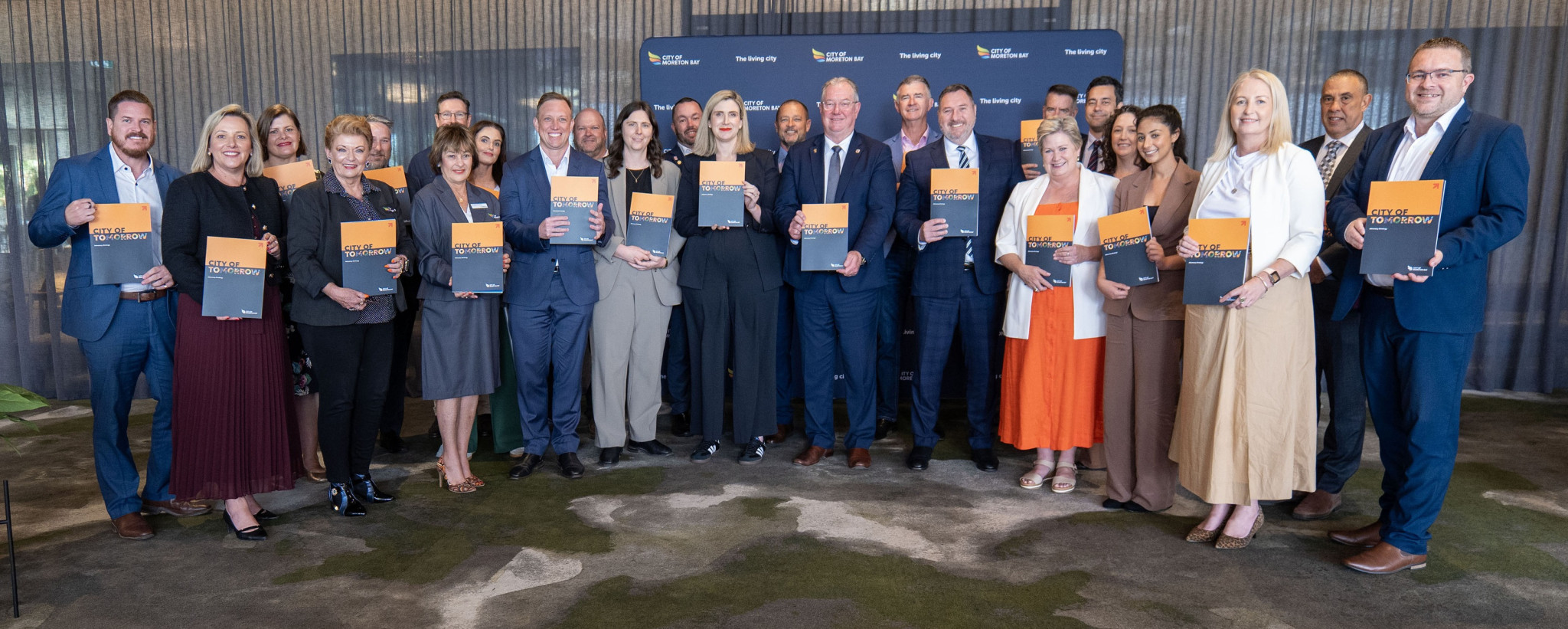 Moreton Bay’s councillors, state and federal members at the launch of the ‘City of Tomorrow’ event. Photos supplied.