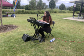 Kaycee Morgan entertained the gathering with her music.