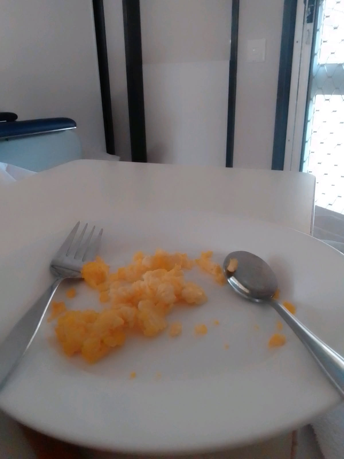 Eggs allegedly too dry and hard to eat.