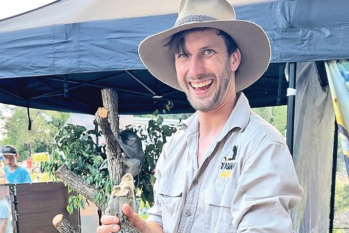 D’Aguilar Wildlife owner Ben Bawden was kept busy at the Wamuran Family Fun Day.