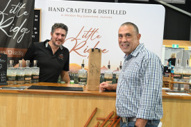 Little Ridge Distillery owner Trent with Terry Young MP.