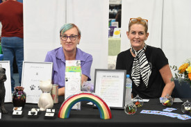 Rainbow Bridge in Home Pet Euthanasia founder Audrey and worker Dee.