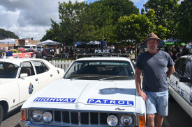 Tony with the vintage police car.