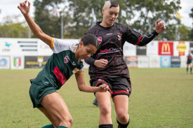 Sam Koessler (right) played a key role in Caboolture’s U23 women’s premiership. Photo credit: atnc photography.