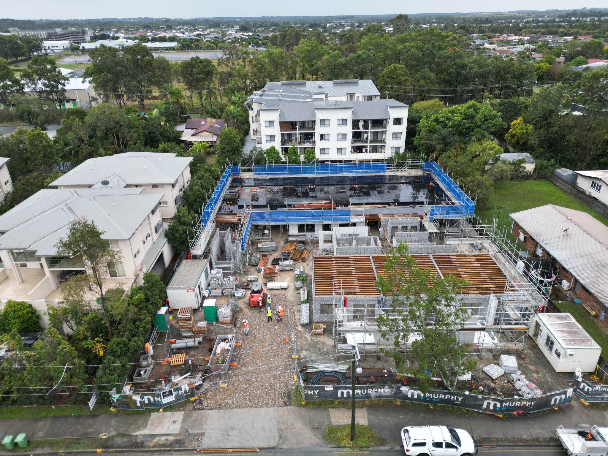 Construction site of the 24 new social homes in Caboolture.