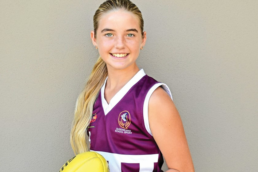 St. Columban’s student Summer Carriage will be the youngest player in the U13-15 team as she represents the Sunshine Coast in AFL.