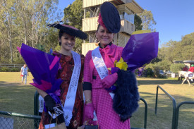 Fashions on the Field ladies winner Verelle O’Shanesy (right) and runner-up Danielle Atkinson (left).