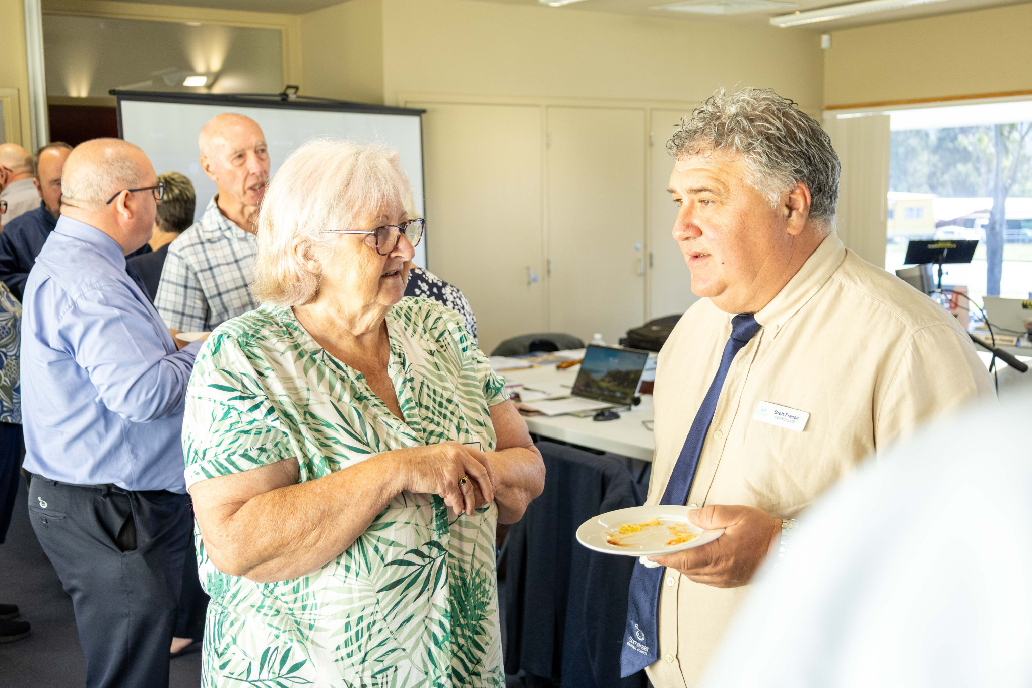 Joy Emerson from Lowood Community Action Group with Cr Brett Freese.