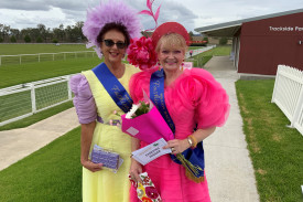 Millinery winner Barbara Thompson and local lady winner Jenni Carseldine.
