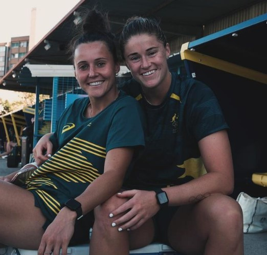 Hayley Raso (L) and Teagan Micah in France. Picture: Instagram.