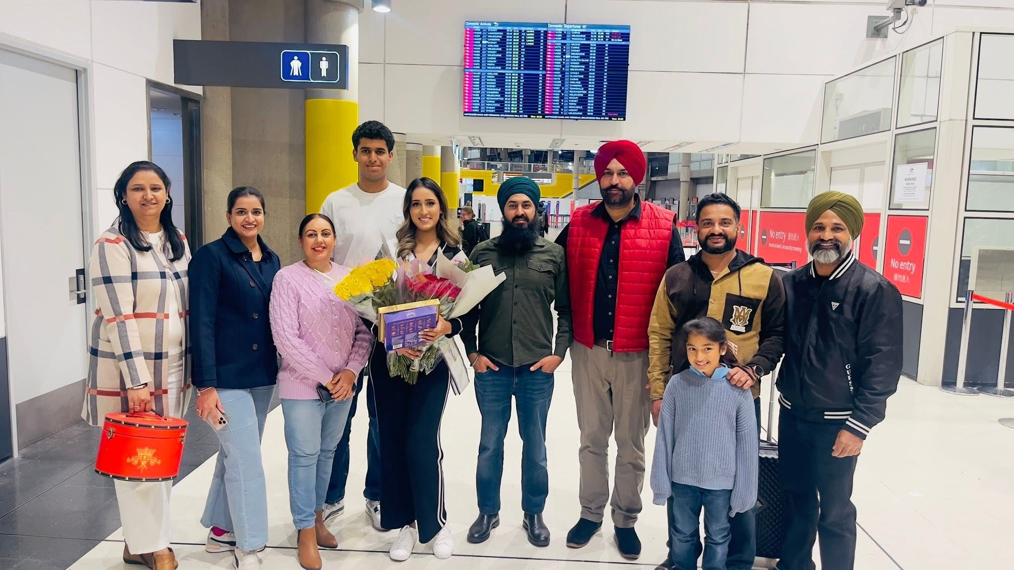 Parneet’s family welcome her home.