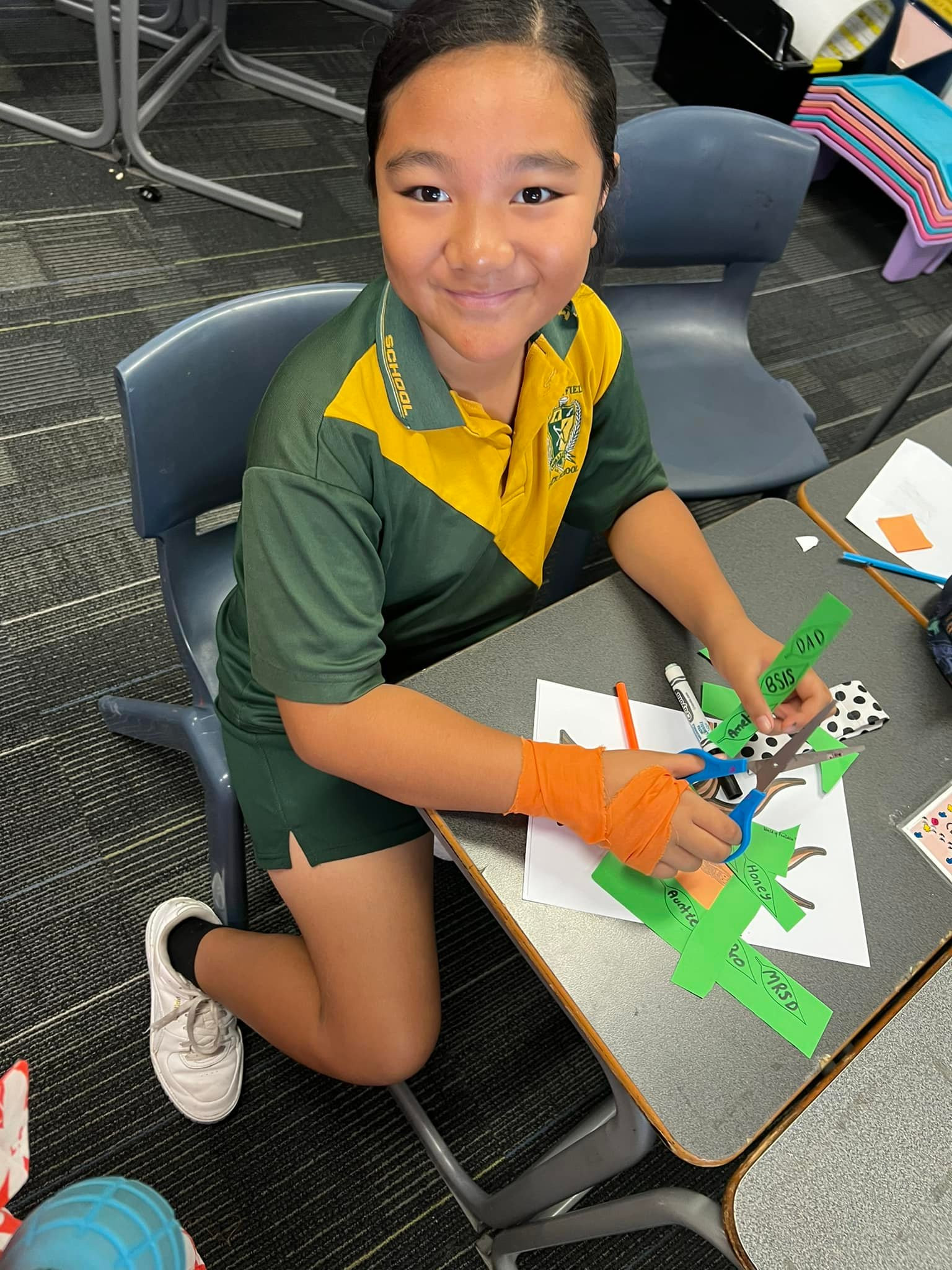 Morayfield State School students engage in arts and crafts activities as part of the recent National Day of Action against Bullying and Violence.