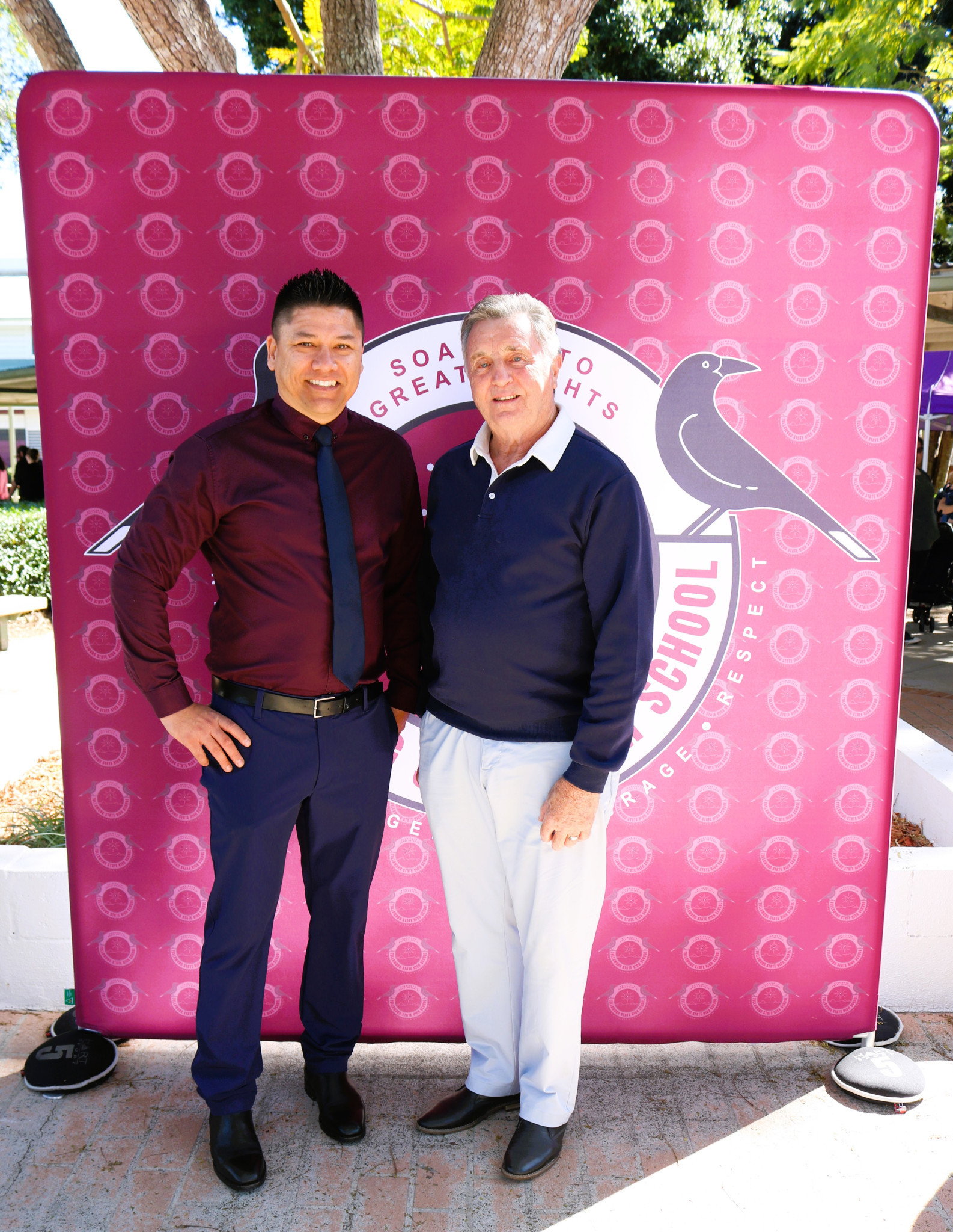 Foundation Principal Alistair Morrice and foundation school captain Peter Chang.