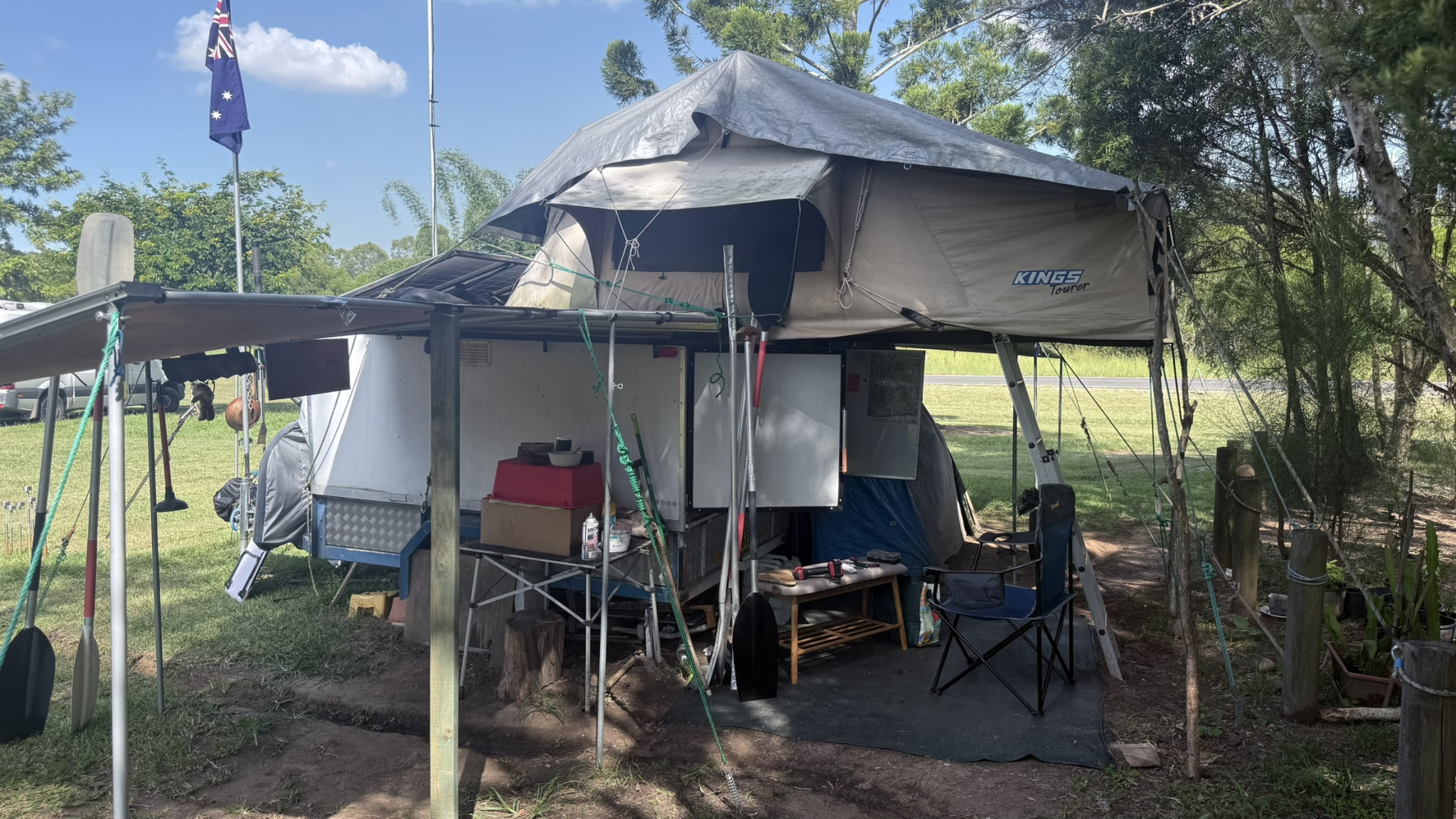 Cruice Park resident’s camp set up.