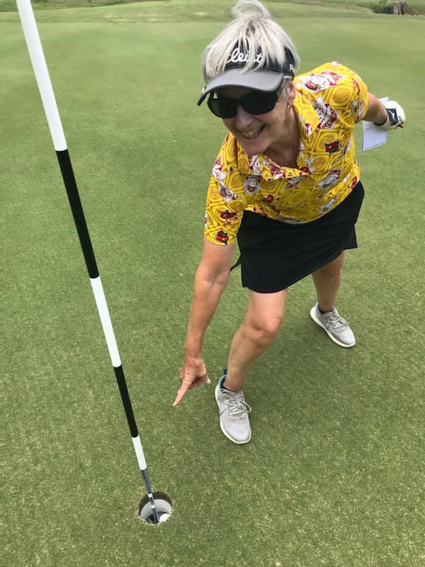 Ingrid Emanuel landed a hole-in-one during the Woodford Golf Club’s Christmas Day break-up event.