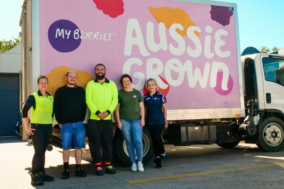 Team My Berries are on the road daily collecting fresh fruit from Moreton Bay farms for same day processing at their Caboolture facility to lock in the fruits flavour, nutrients and antioxidants. Photo supplied by EPIC Assist.