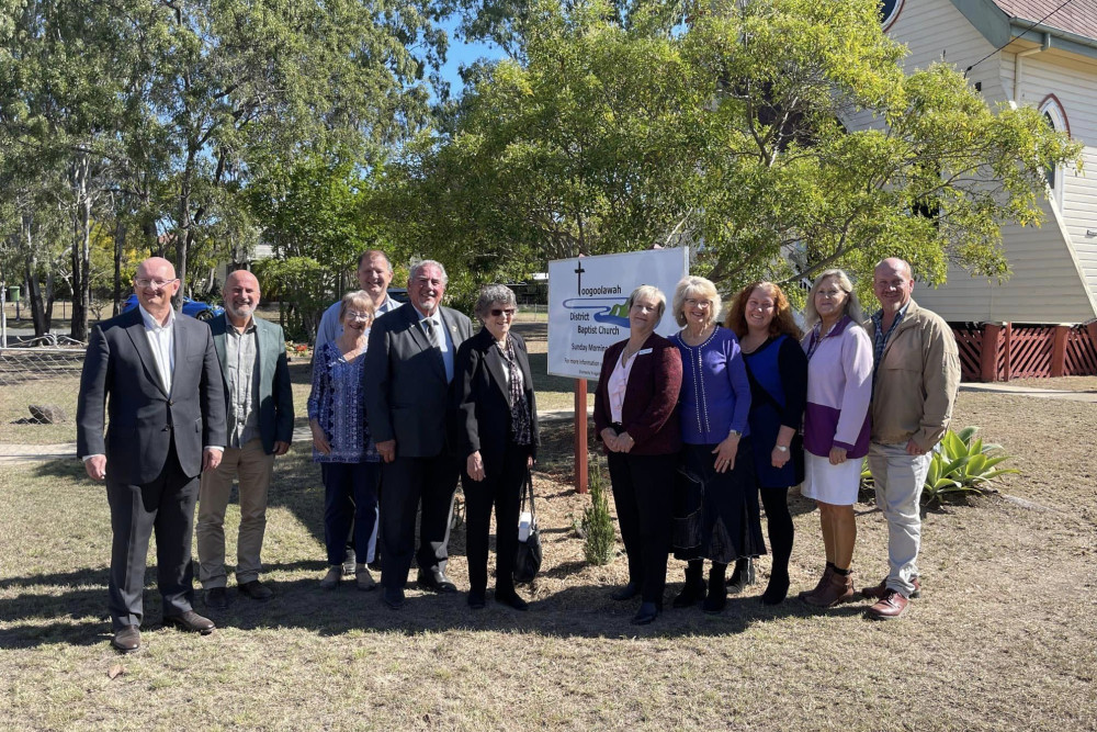 Shayne Neumann (far left) is calling on local organisations to apply for funding through the Albanese Government’s Securing Faith-Based Places grant program.