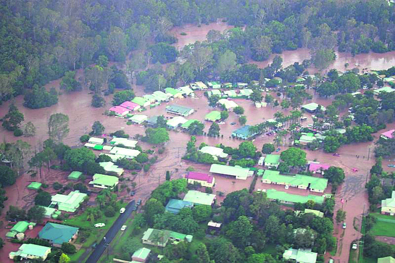 Esk township underwater in the 2011 floods.