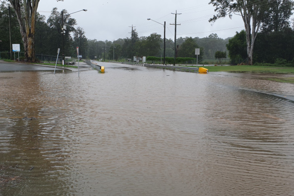 The D'Aguilar Highway at Kilcoy closed just before 10am due to flooding