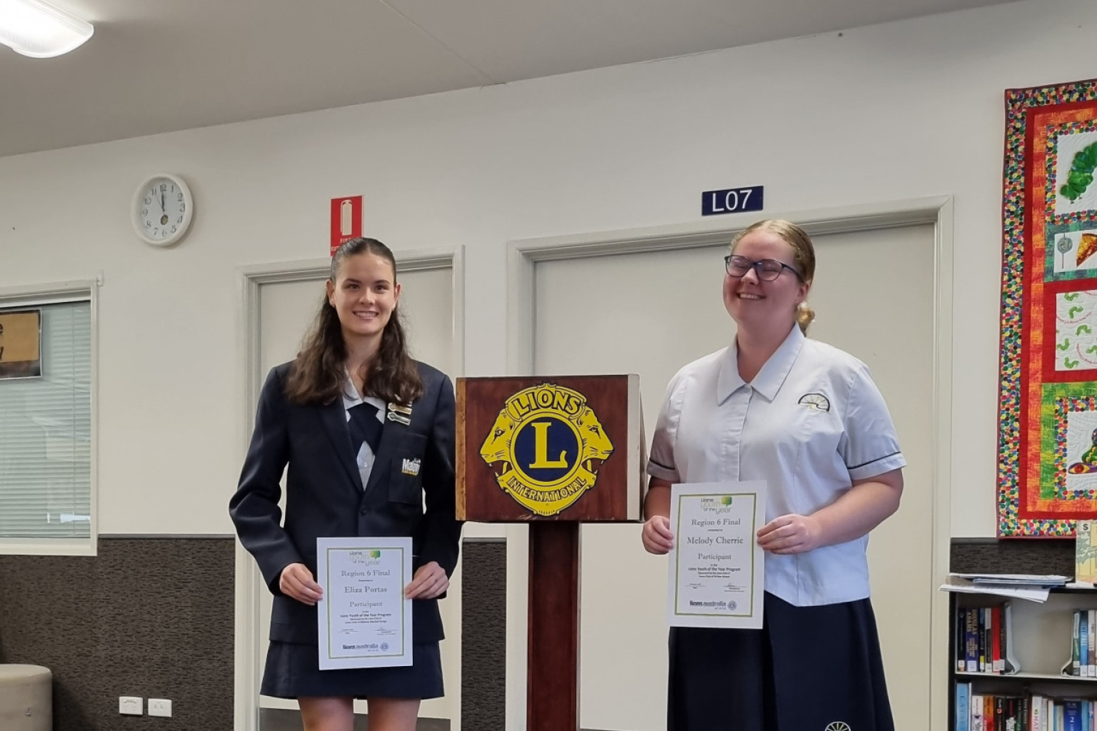 Lions Youth of the Year winner Eliza Portas (left) and runner-up Melody Cherrie (right).