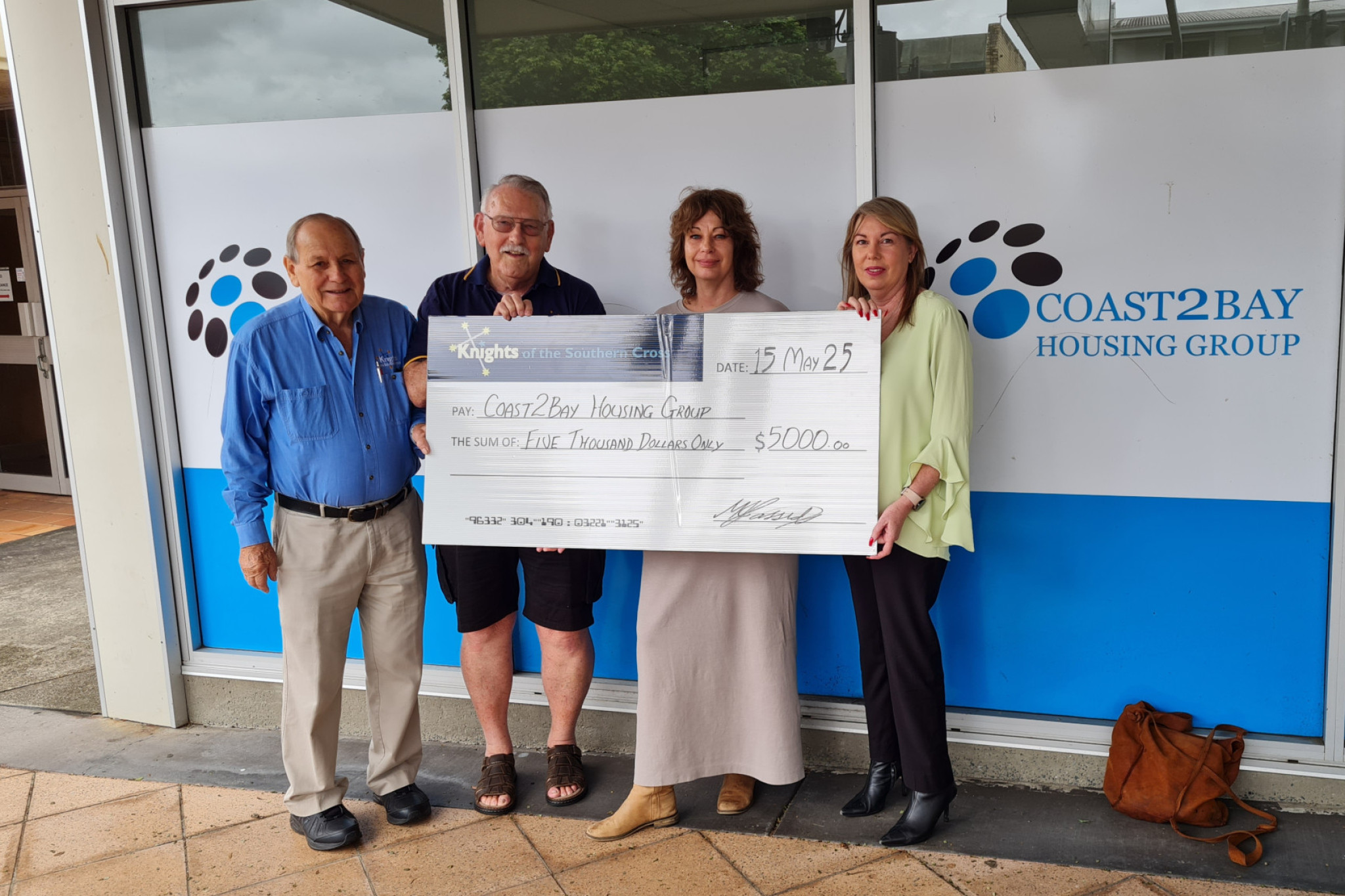 L-R: KSC Br90 Community Relations Off icer, Peter McCorley; KSC Br90 Treasurer, Mike Cassidy; Coast2Bay’s Community Development Manager, Donna Bowe; Coast2Bay’s Chief Operating Off icer, Michelle Cocks.