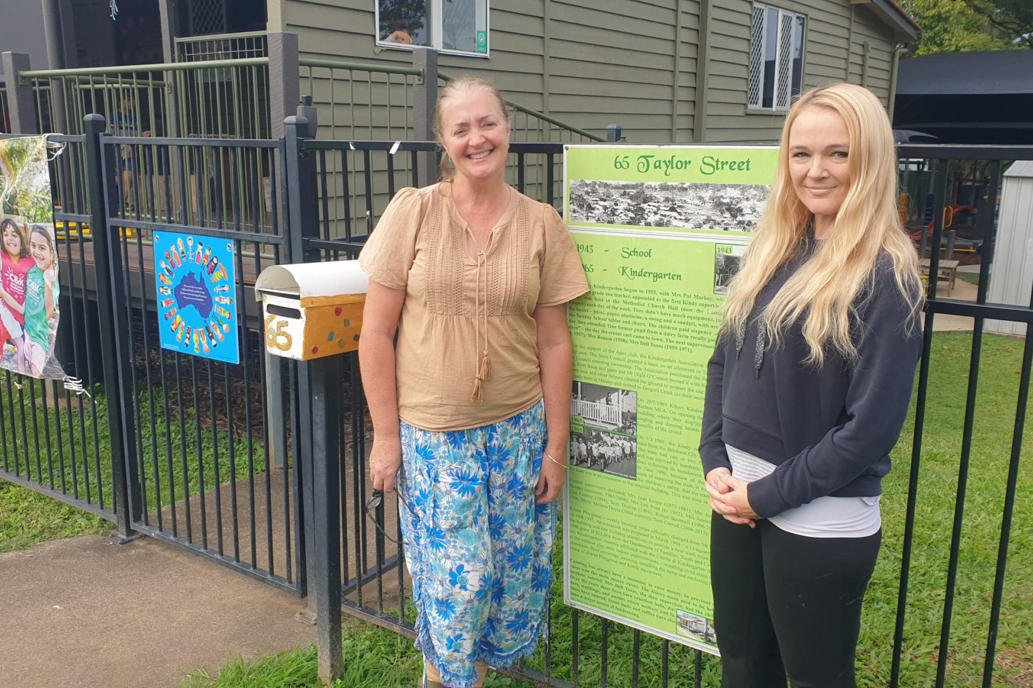 Belinda Reyes and Samantha Liddell at Kindergarten on 65 Taylor Street.