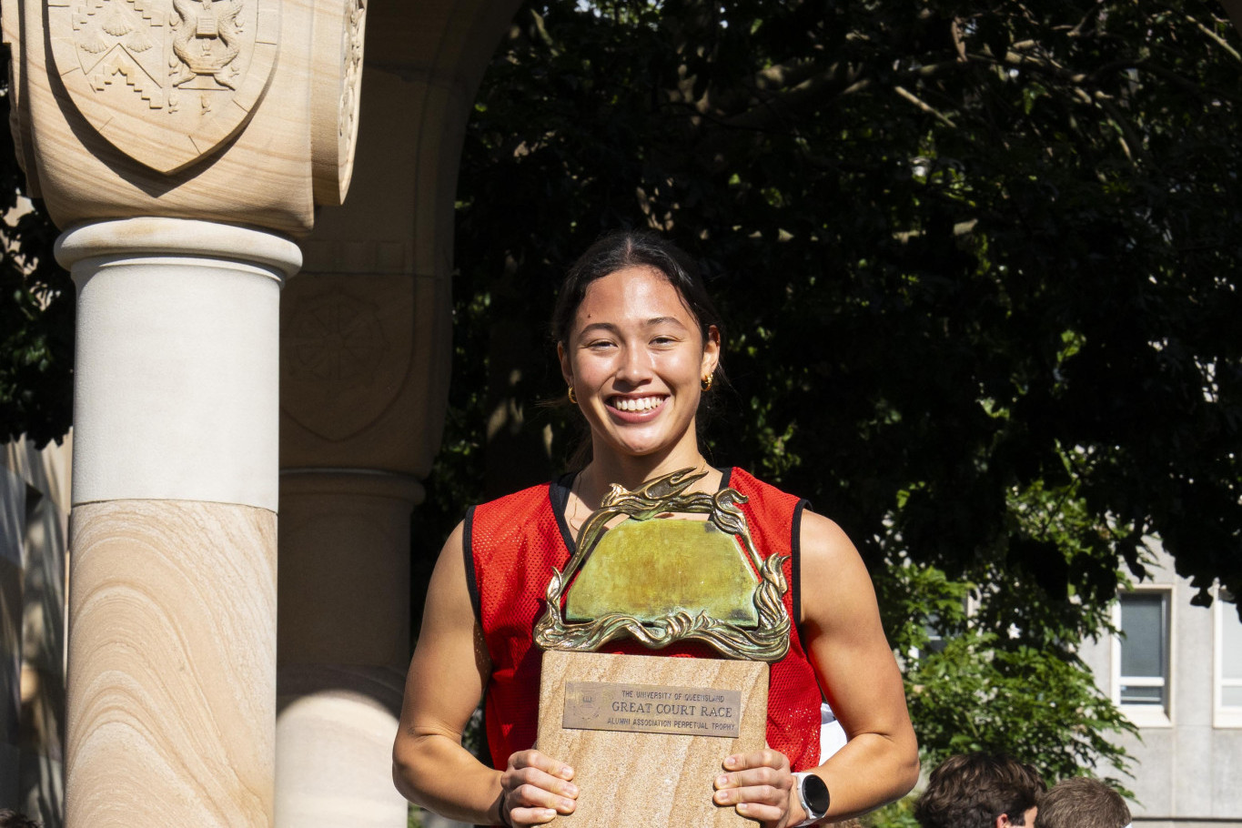 Emma Bible wins her third Great Court Race. Photos- UQ Sport.