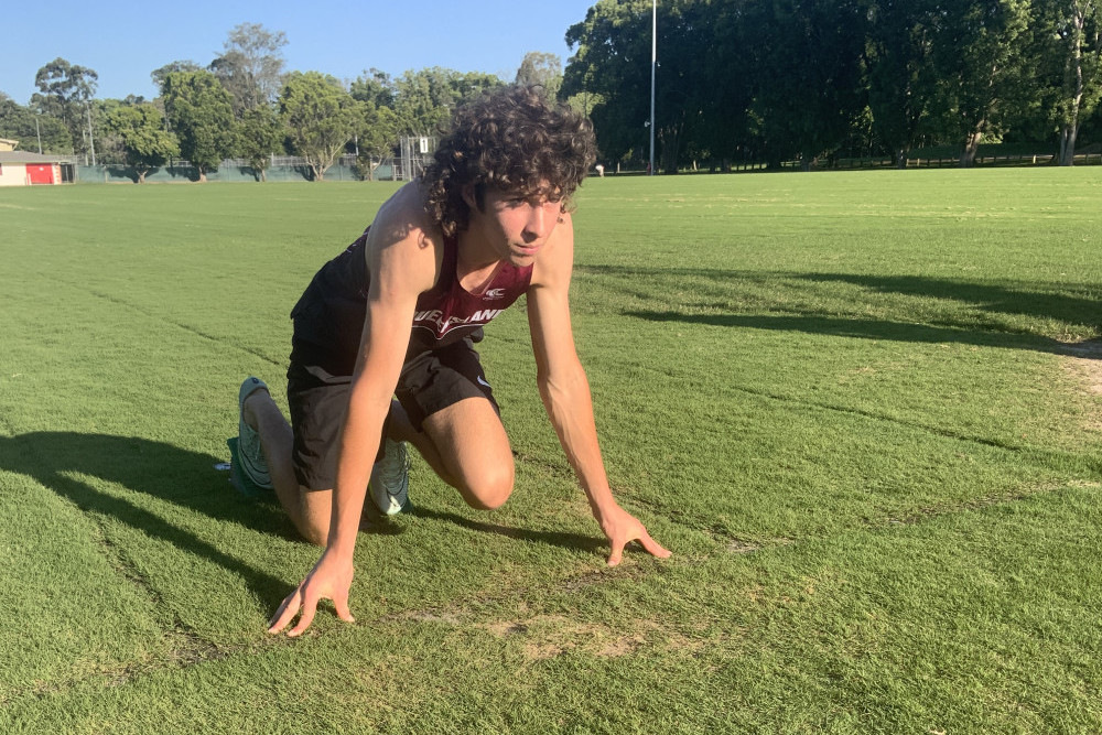 St Columban’s College student Luke La Spina is hard at training, having earned selection for the U16 boys 400m at national level.