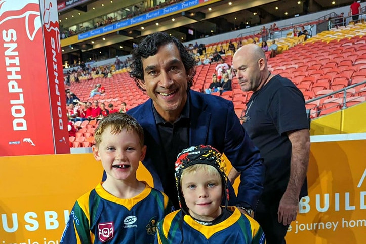Eli Pollock and Fletcher Hansen met the legendary Johnathan Thurston, in addition to playing in a curtain-raiser at Suncorp Stadium recently.