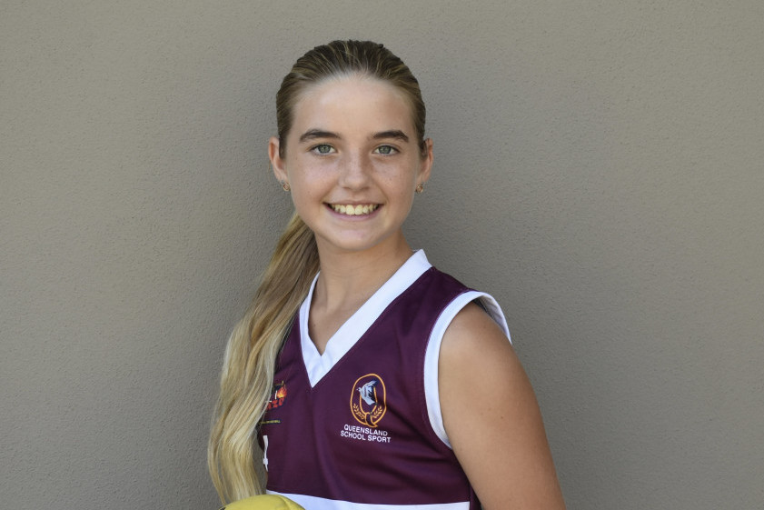 St Columban’s student Summer Carriage will be the youngest player in the U13-15 team as she represents the Sunshine Coast in AFL.