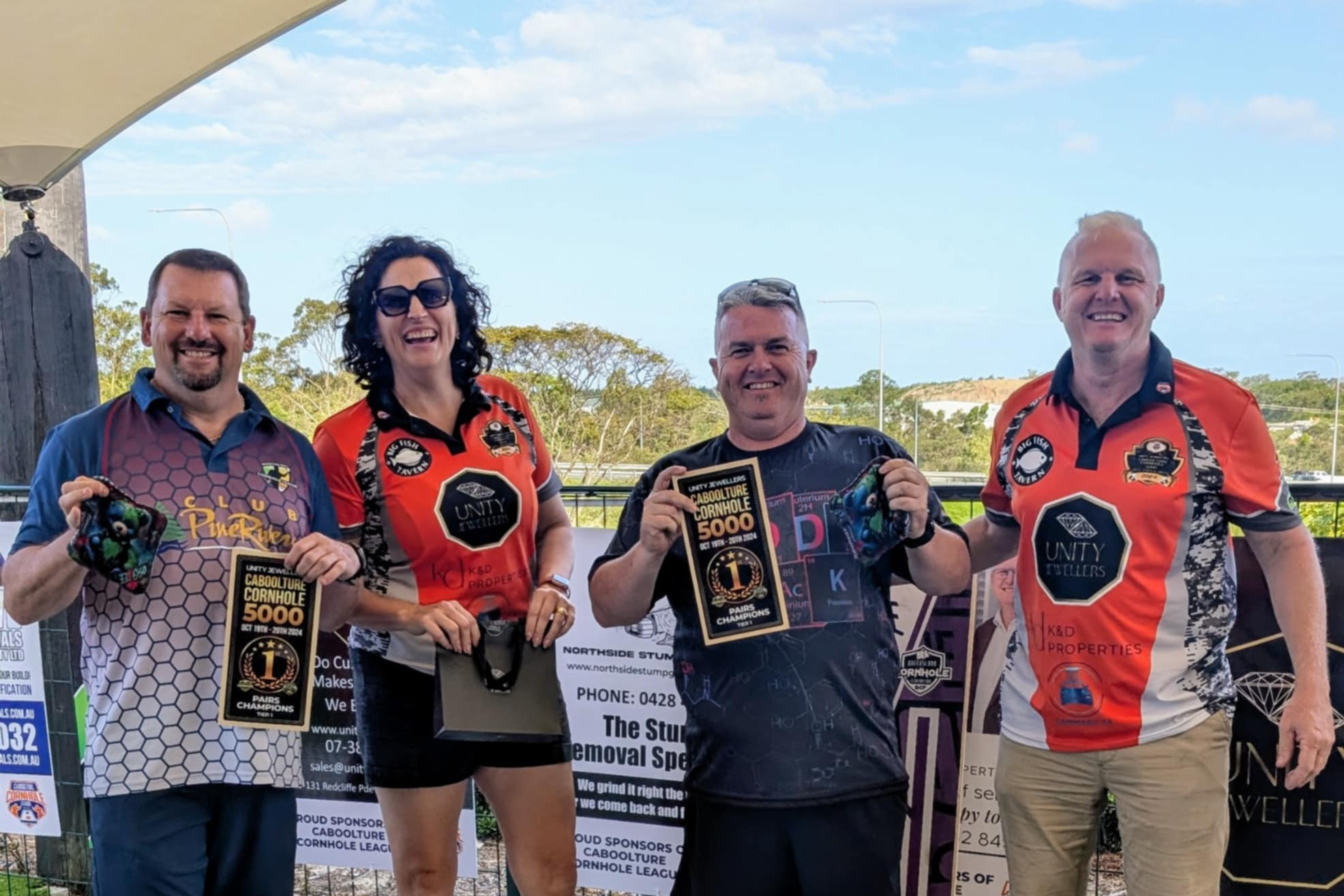 Pairs champions Roly Rolston and Mark Daly from Pine Rivers club.