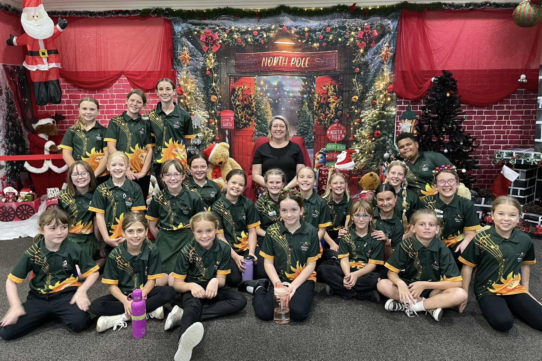 Delaney’s Creek State School student singers at Woodford Manor display. Photo - Facebook