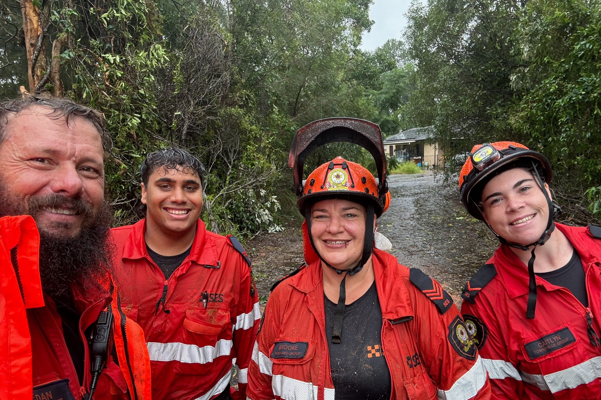 SES Redlands team clearing fallen trees on Sunday. Photos: QPS.