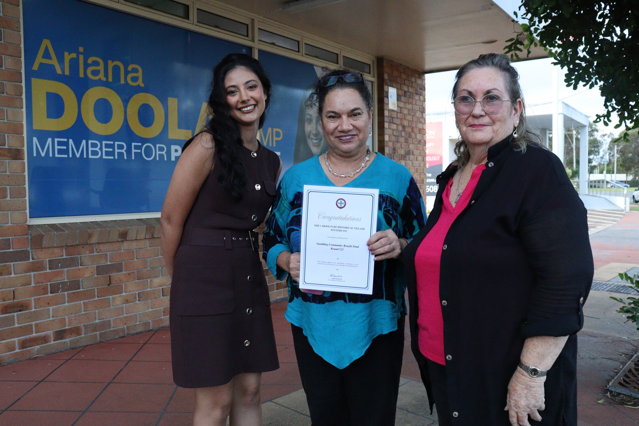 Ariana Doolan MP with members of the Caboolture Historical Village Potters. Photo: Facebook/ Ariana Doolan.