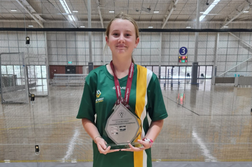 Lowood State High School student Hanna Shearer played in the Metropolitan West U14 girls team which won its division at the Queensland Futsal Championships.
