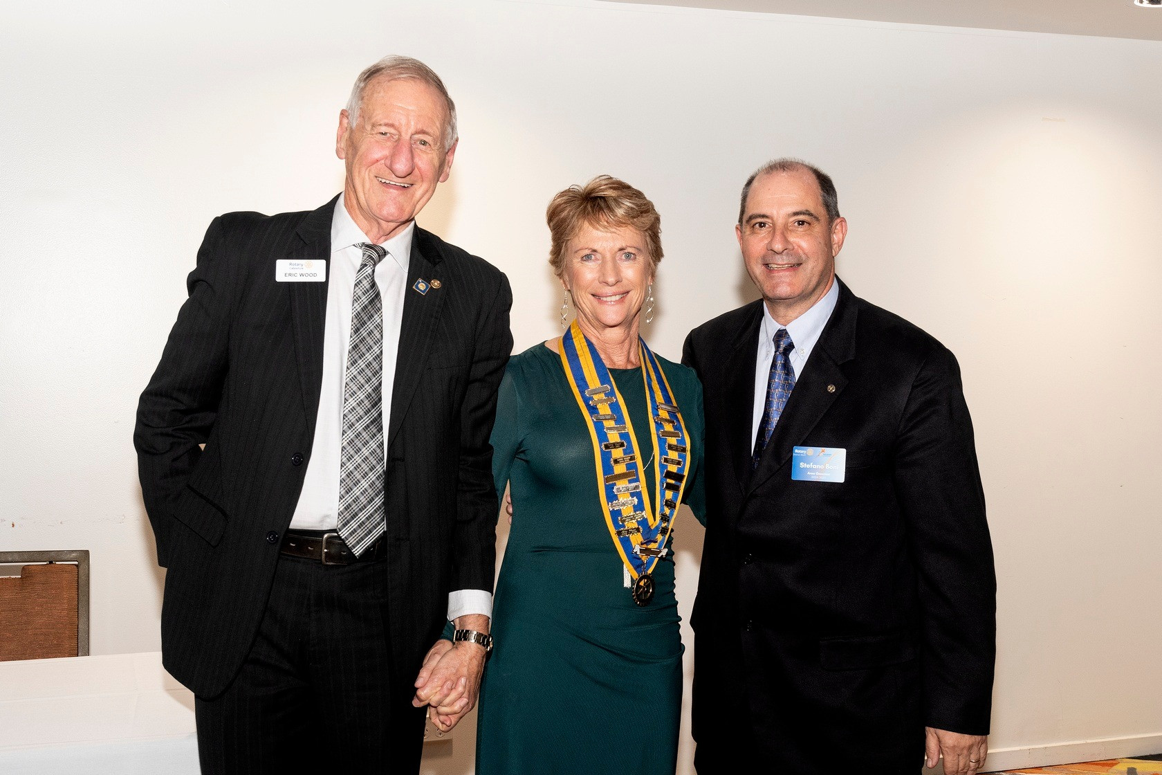 Eric Wood, Sharon Scown and Stefano Bono. Photos: Rotary Club Caboolture