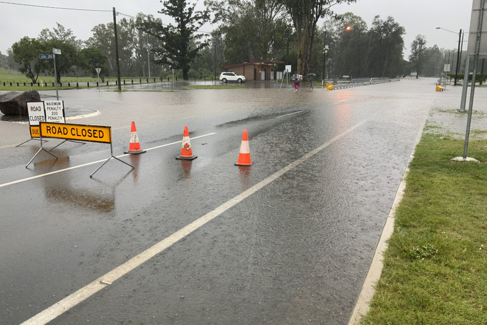 Flooding prevented any chance of crossing the Kilcoy bridge.