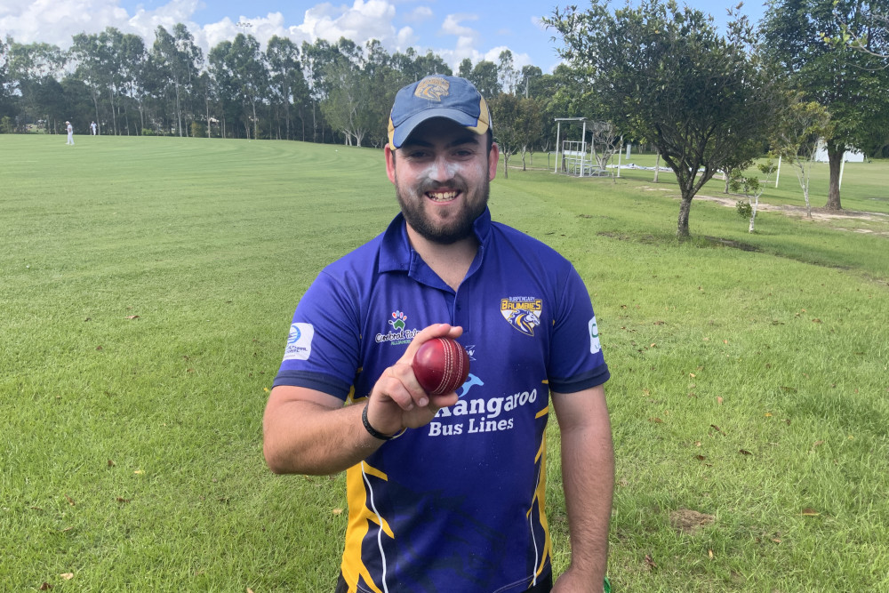 Burpengary’s Marley Helliwell conceded just eight runs in his 10 overs in the grand final, which was called off early.