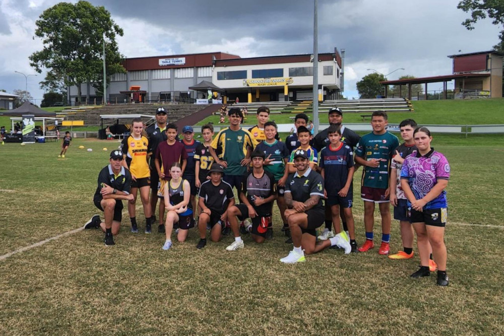 Attendees in the 12 to 18 years age group at the rugby league clinic in Caboolture.