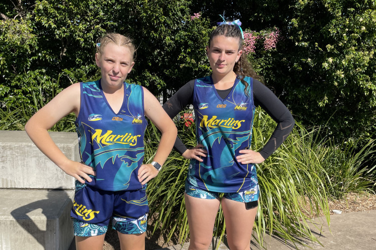 Rihanna and Ayvah Latham played for the Metro North Marlins U17 girls team at the national oztag championships in Coffs Harbour.