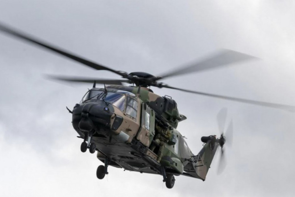 An ADF helicopter helped find and rescue three men at Prenzlau on Saturday