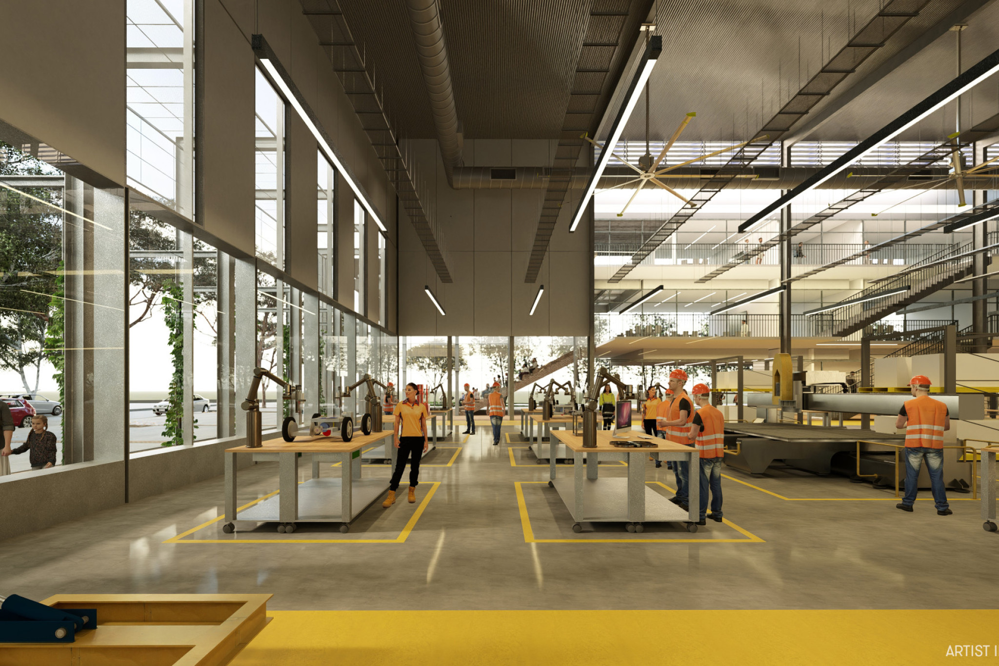 Artist impression inside of TAFE Centre of Excellence Moreton Bay.