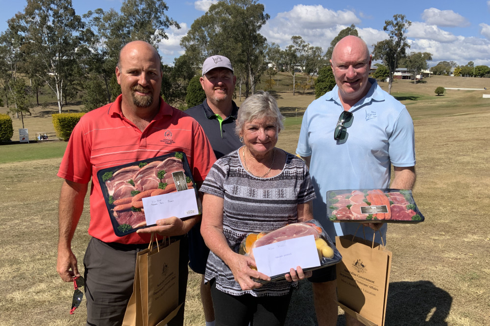 The Big Hitters team comprising Troy Edwards, Todd Edwards, Peggy McMillan and Steve Hunter won the morning session at last week’s inaugural ADF Veterans Golf Day in Kilcoy.