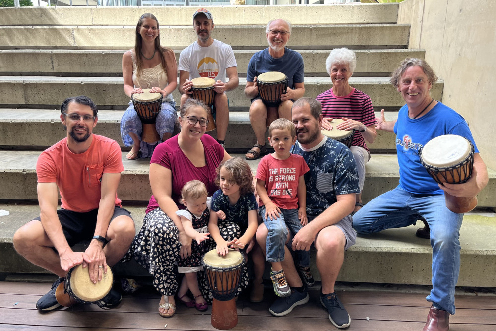 Over 20 Moreton Bay residents attended the Body Percussion workshop at Caboolture Hub on Wednesday January 11, learning how to play the drums and use their body to make music.