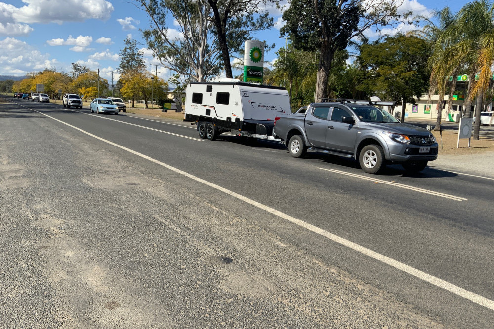 Be patient in traffic, especially if caught behind slower vehicles towing caravans