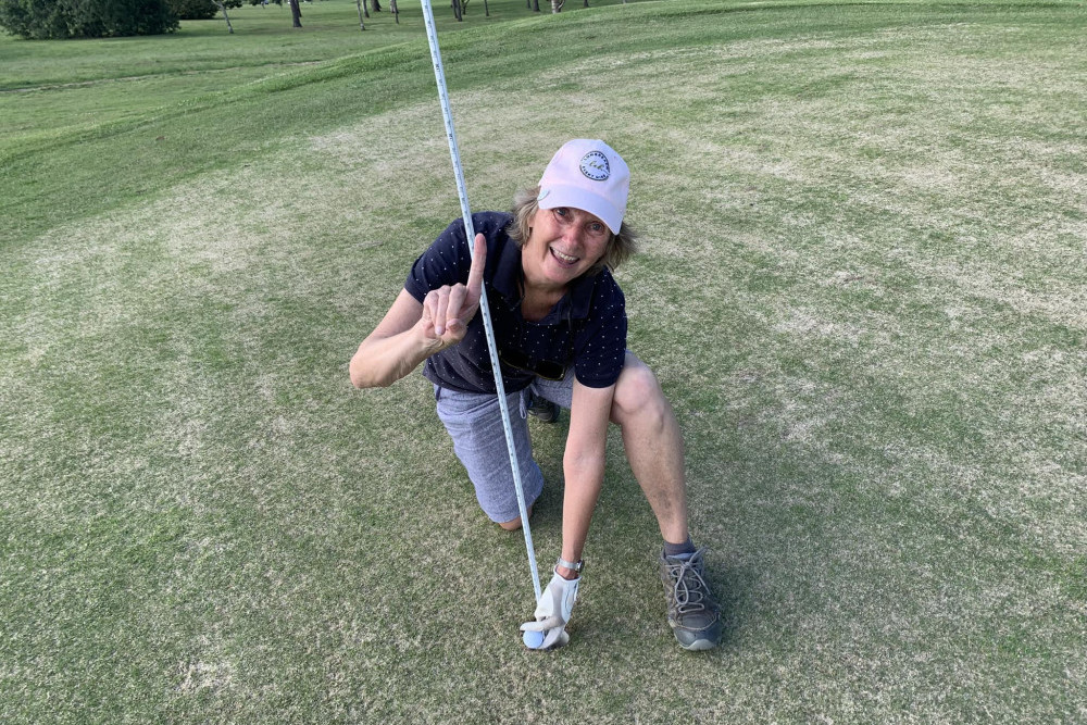 Jay Bryant after landing a hole-in-one.